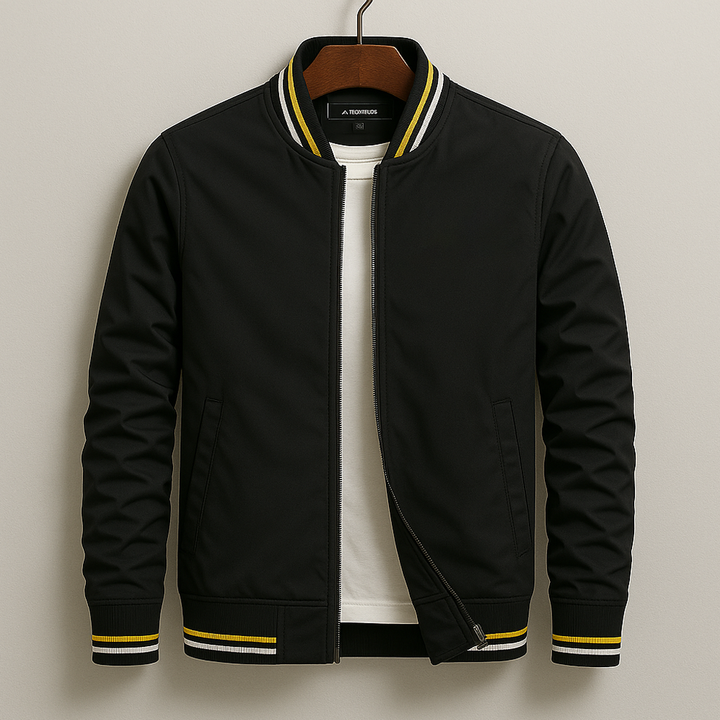 OLIVER | Men’s Classic Zip-Front Bomber Jacket With Ribbed Trim And Utility Pockets