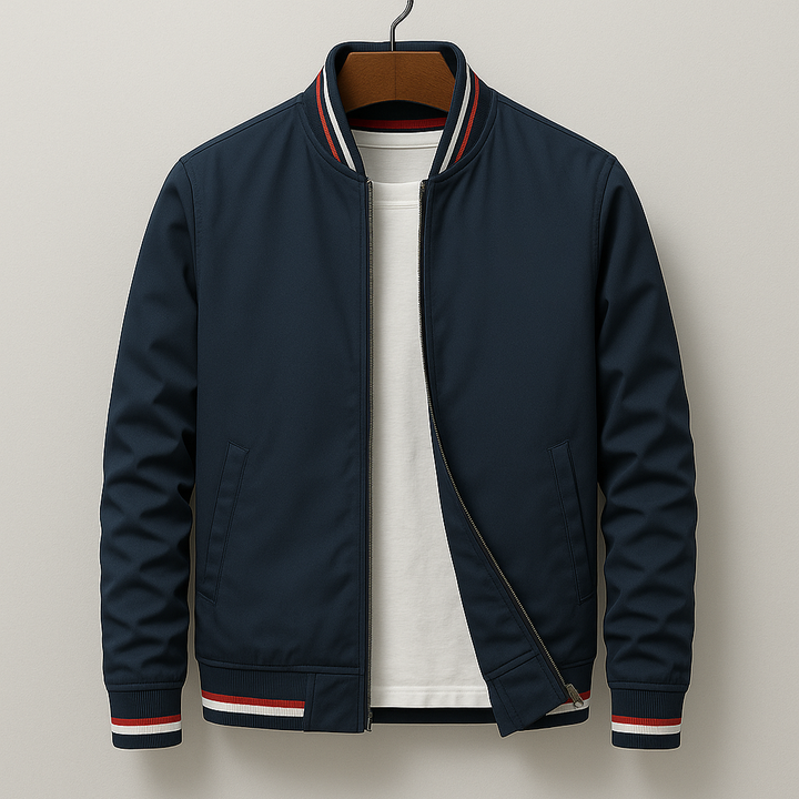 OLIVER | Men’s Classic Zip-Front Bomber Jacket With Ribbed Trim And Utility Pockets