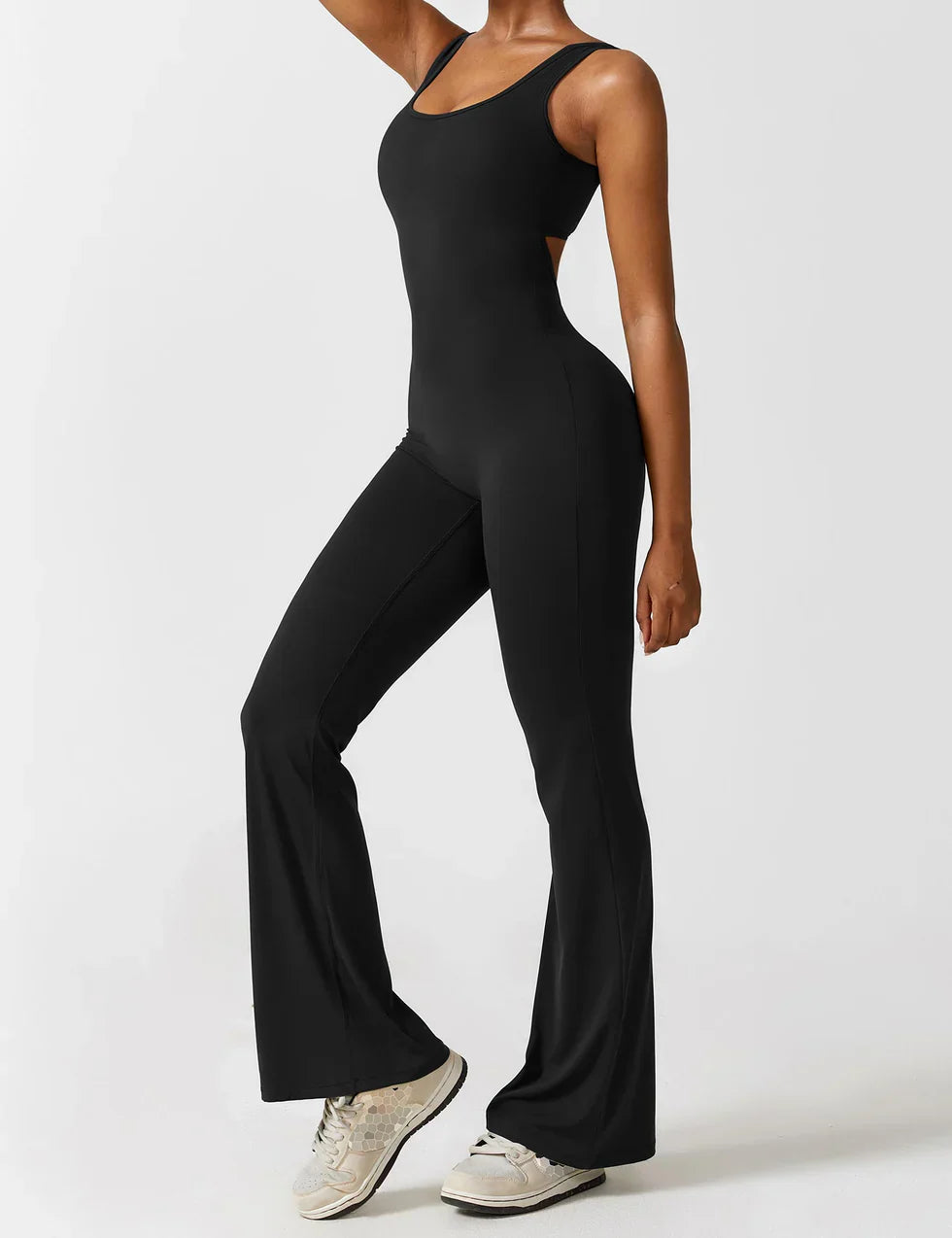 Selene | Women’s Flared Jumpsuit with V-Back Design