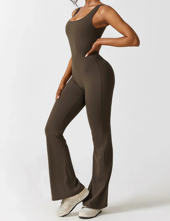 Selene | Women’s Flared Jumpsuit with V-Back Design