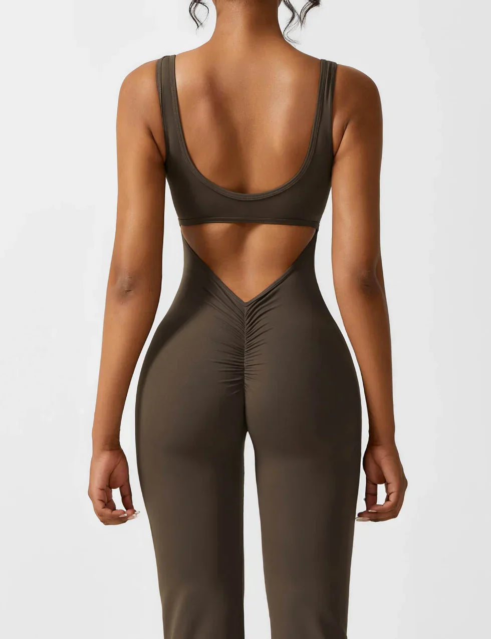 Selene | Women’s Flared Jumpsuit with V-Back Design