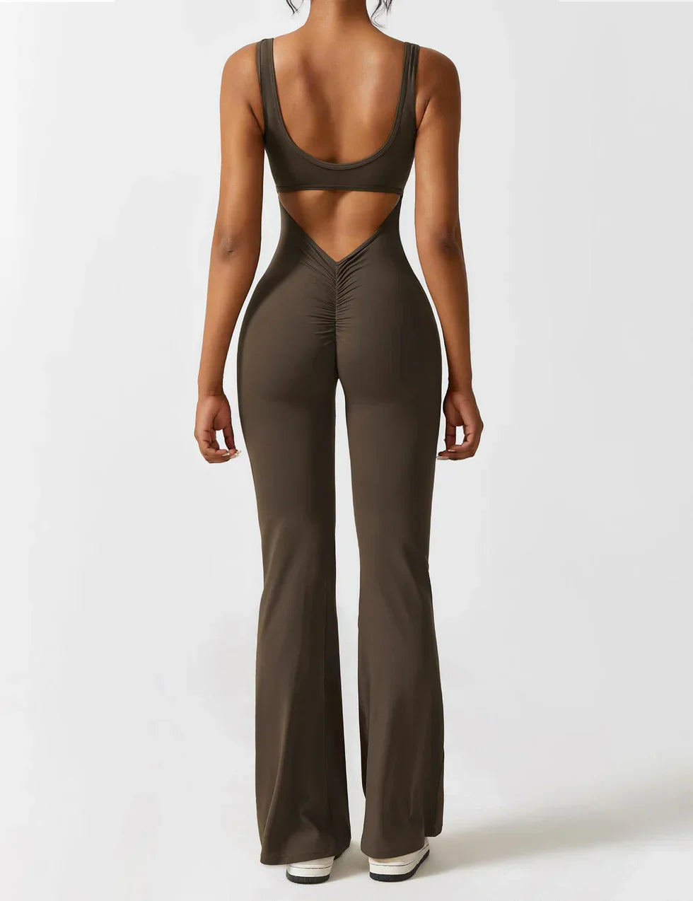Selene | Women’s Flared Jumpsuit with V-Back Design