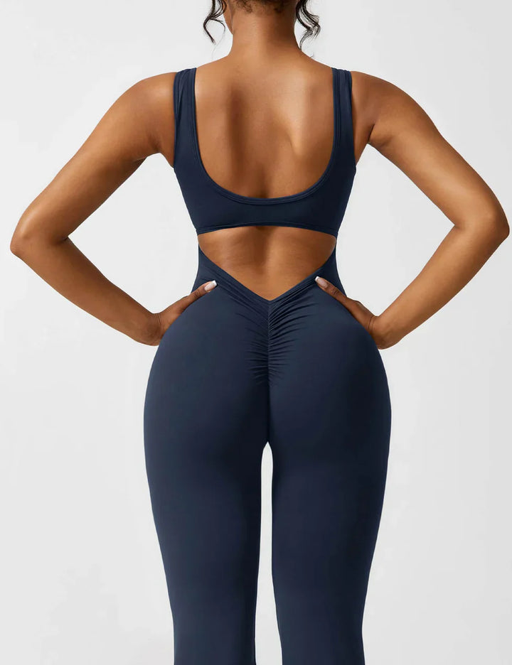Selene | Women’s Flared Jumpsuit with V-Back Design
