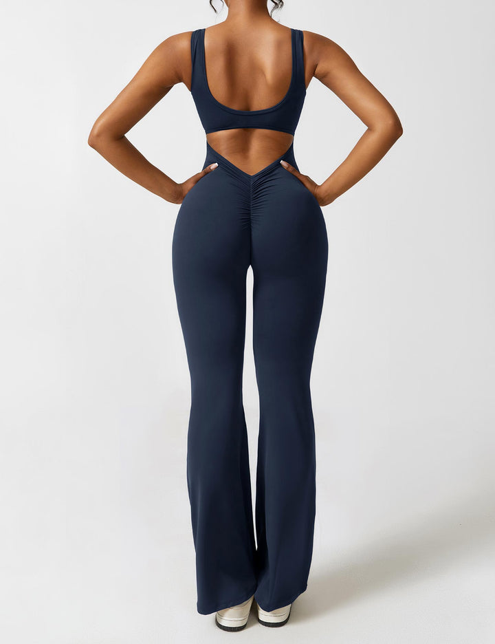 Selene | Women’s Flared Jumpsuit with V-Back Design