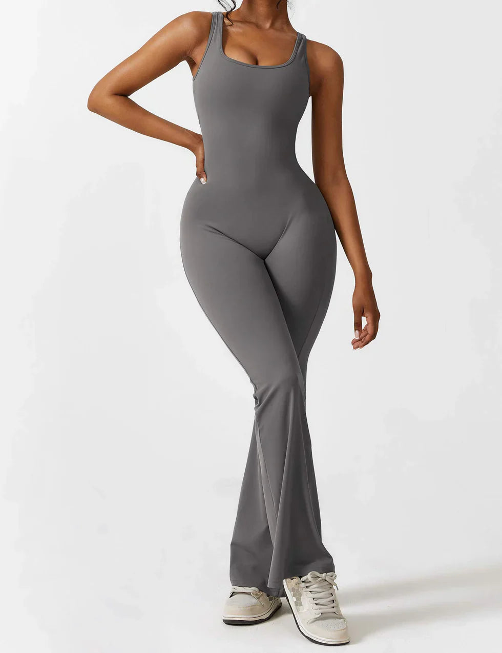 Selene | Women’s Flared Jumpsuit with V-Back Design