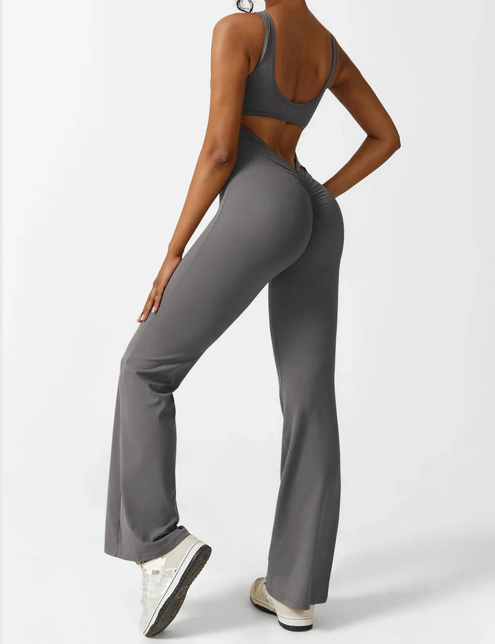 Selene | Women’s Flared Jumpsuit with V-Back Design