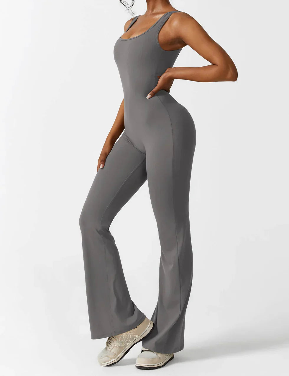 Selene | Women’s Flared Jumpsuit with V-Back Design