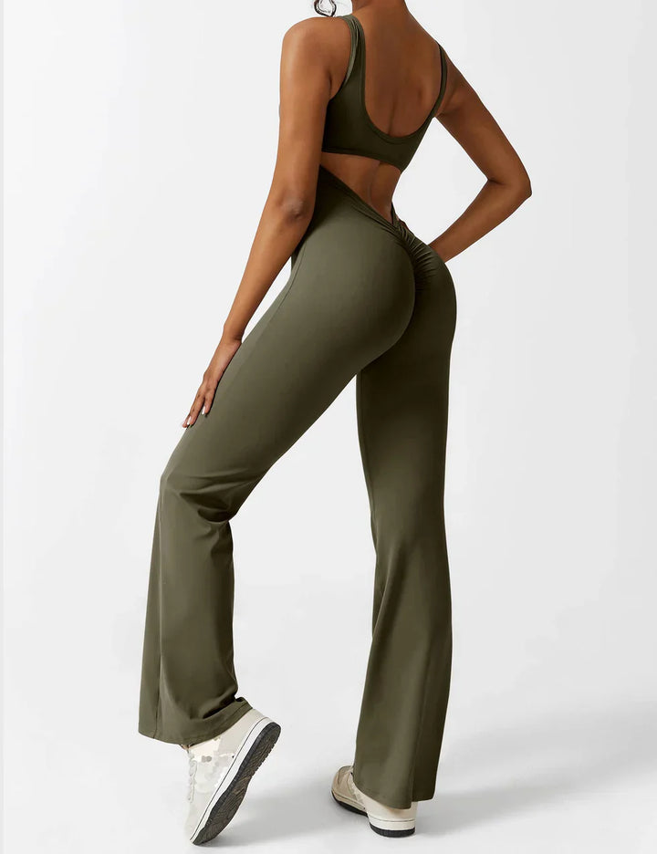 Selene | Women’s Flared Jumpsuit with V-Back Design
