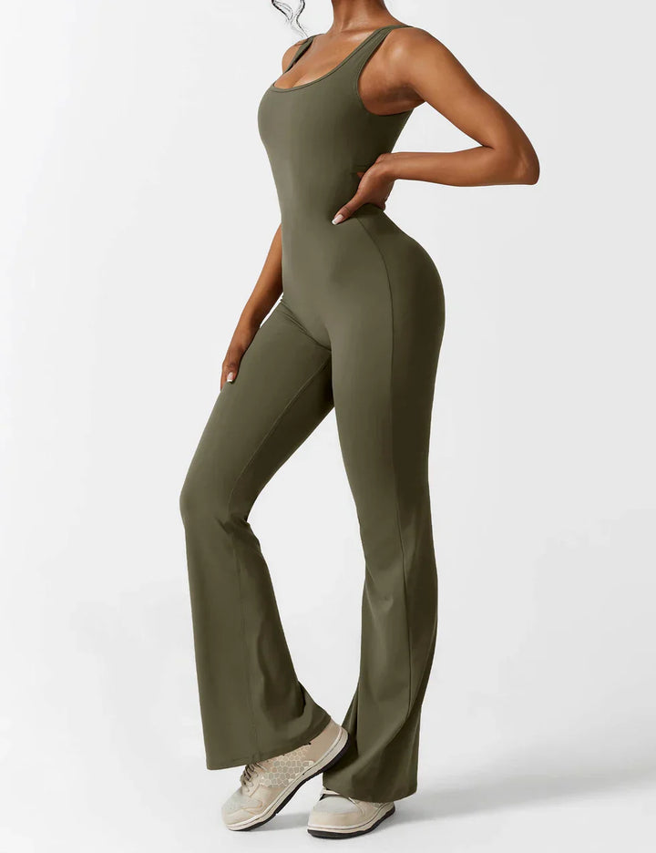 Selene | Women’s Flared Jumpsuit with V-Back Design