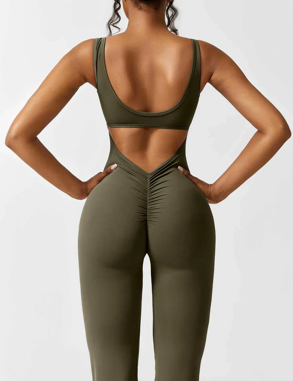 Selene | Women’s Flared Jumpsuit with V-Back Design