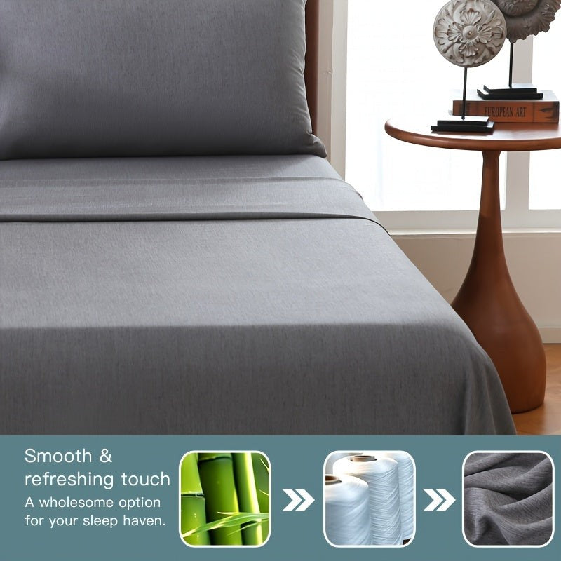 Breathable bamboo-blend fitted sheet on a mattress - product photo 2