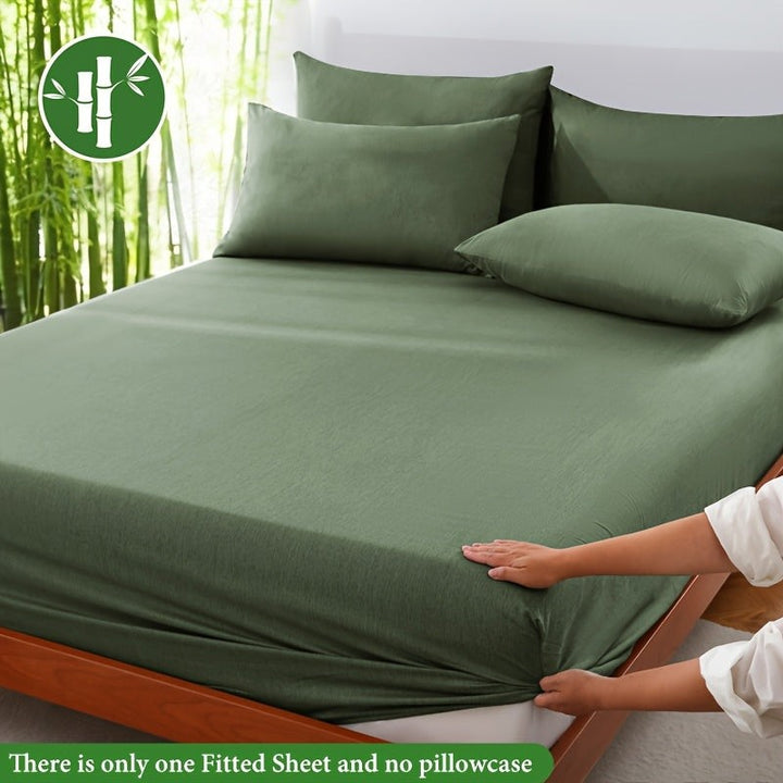 Breathable bamboo-blend fitted sheet on a mattress - product photo 6