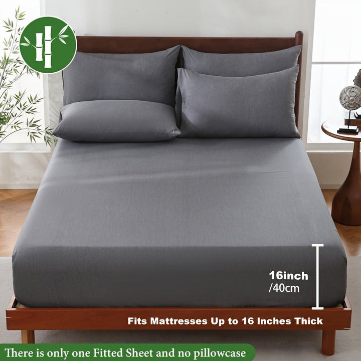 Breathable bamboo-blend fitted sheet on a mattress - product photo 8