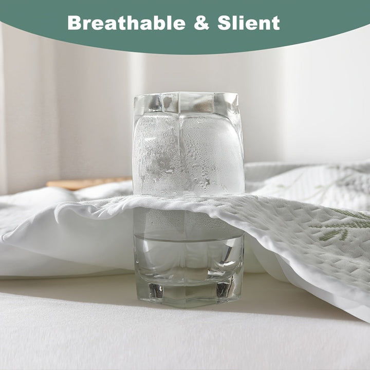 Breathable cooling mattress protector on a bed - product photo 8