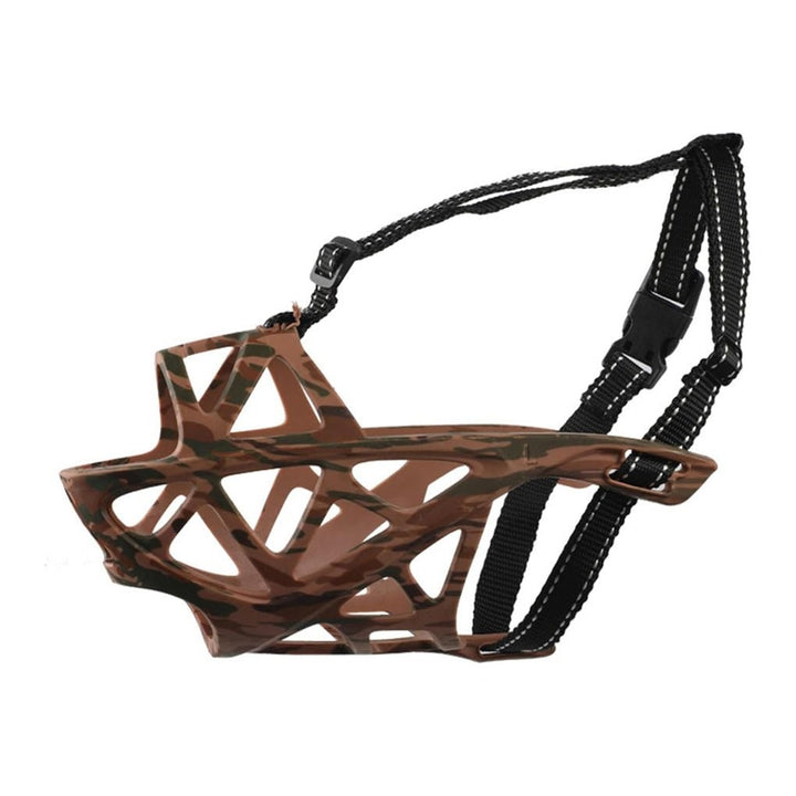 Soft breathable fabric dog muzzle on a dog - product photo 12