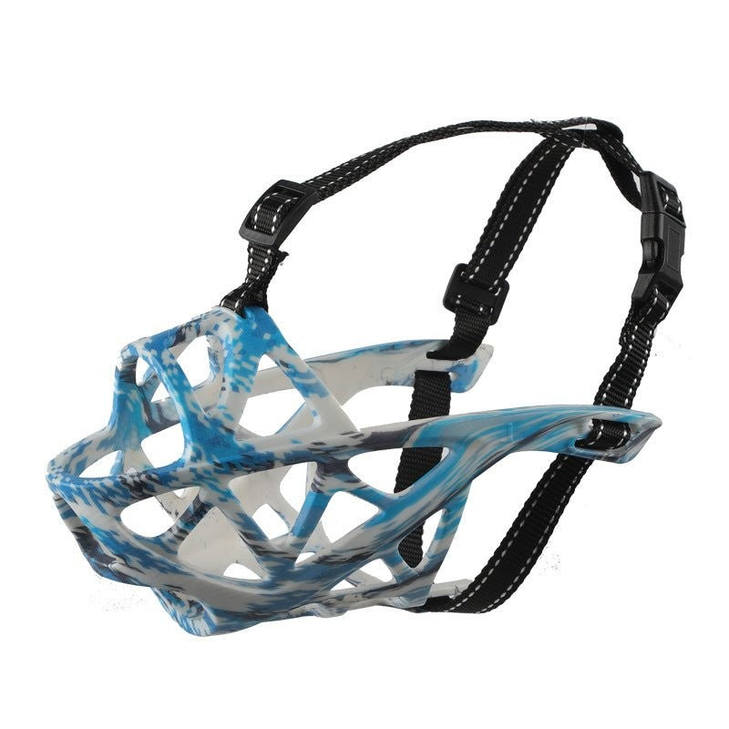 Soft breathable fabric dog muzzle on a dog - product photo 13