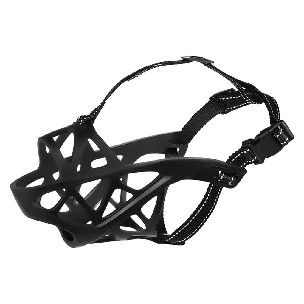 Soft breathable fabric dog muzzle on a dog - product photo 14