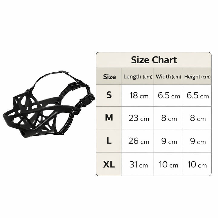 Soft breathable fabric dog muzzle on a dog - product photo 2