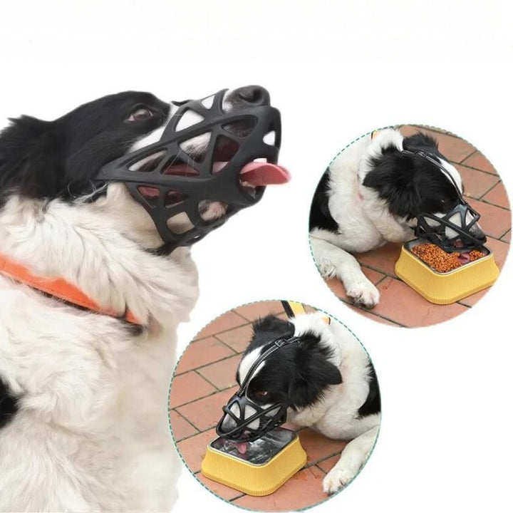 Soft breathable fabric dog muzzle on a dog - product photo 9