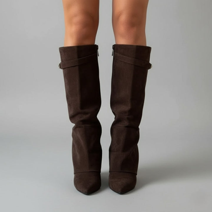 Arden | Over-The-Knee Leather Statement Boots With Adjustable Buckle For Women