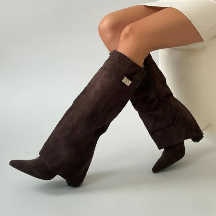 Arden | Over-The-Knee Leather Statement Boots With Adjustable Buckle For Women