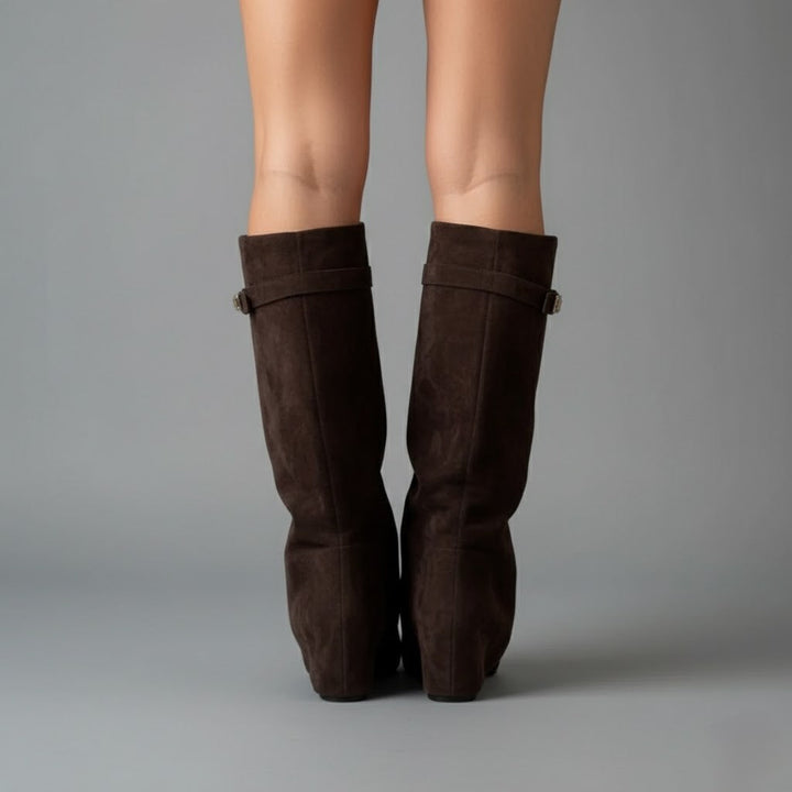 Arden | Over-The-Knee Leather Statement Boots With Adjustable Buckle For Women
