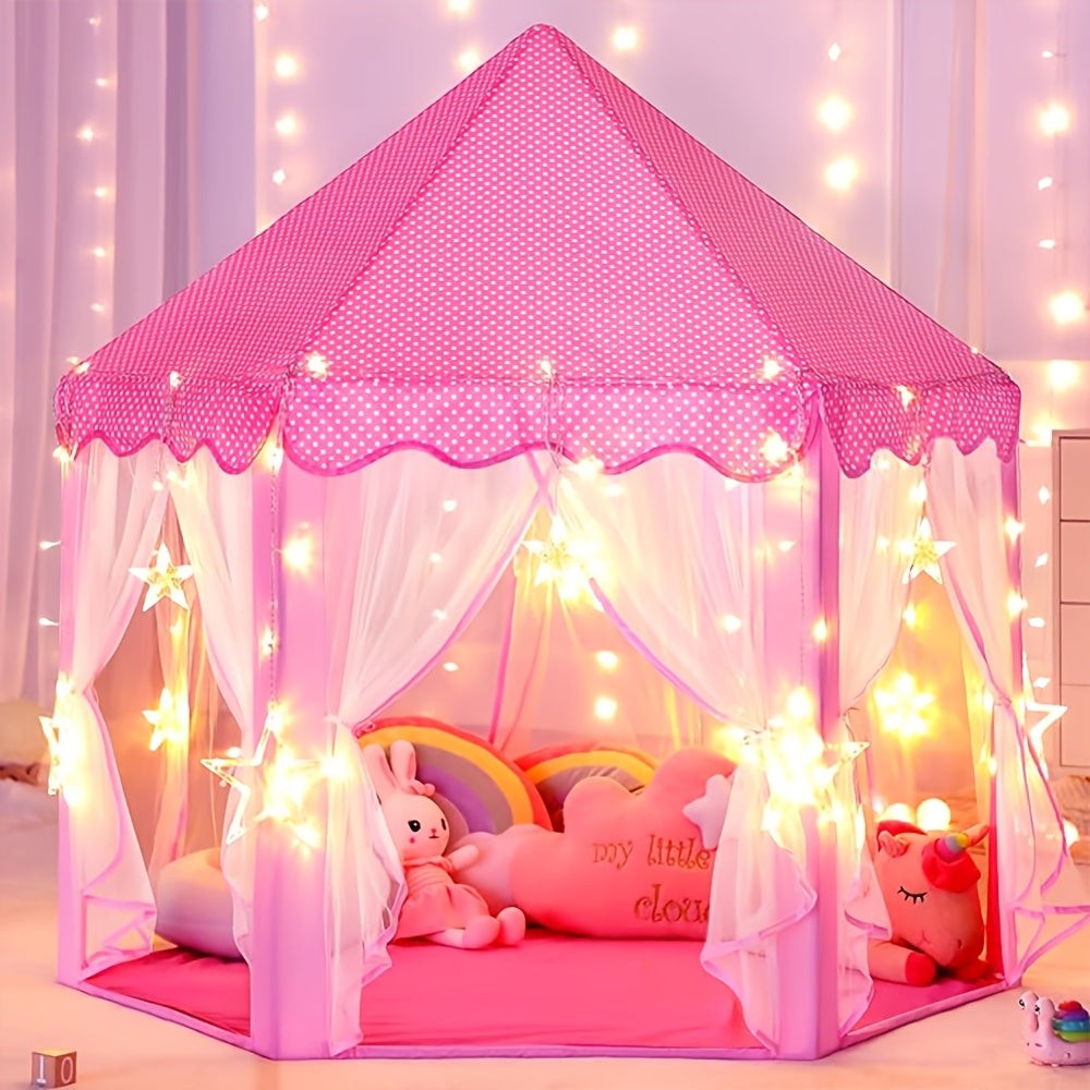 Castle play tent with star lights inside - product photo 1