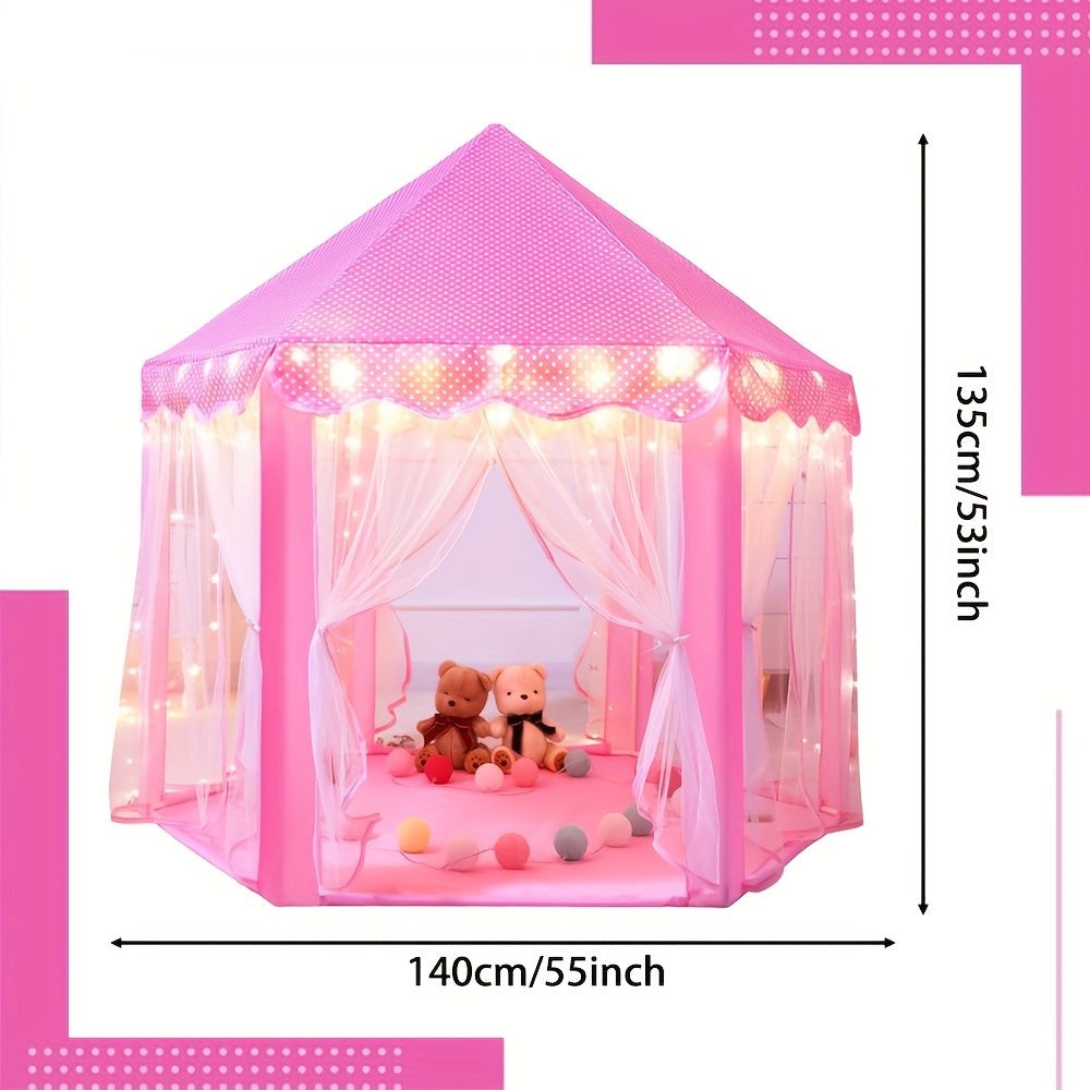 Castle play tent with star lights inside - product photo 2