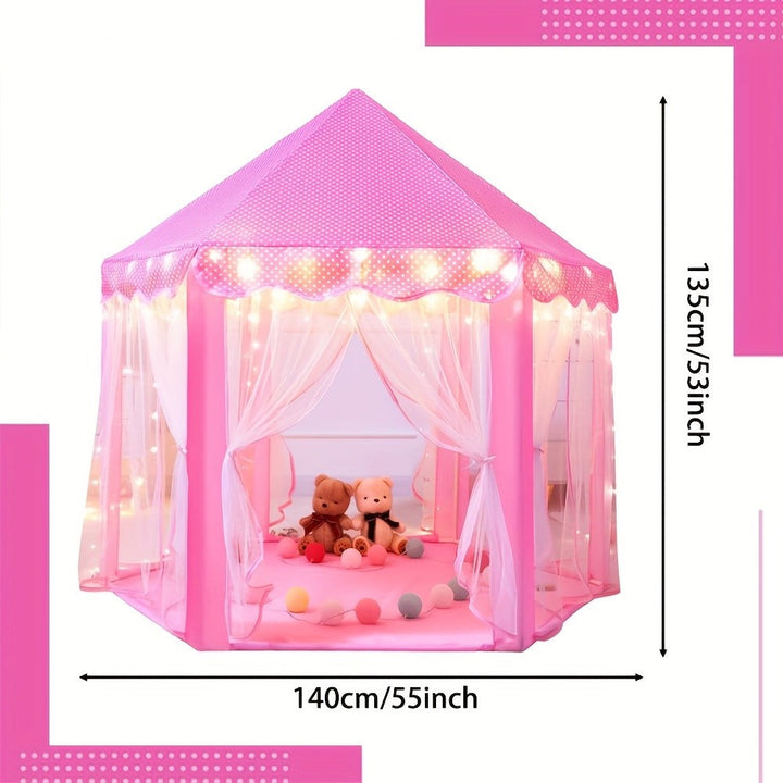 Castle play tent with star lights inside - product photo 2