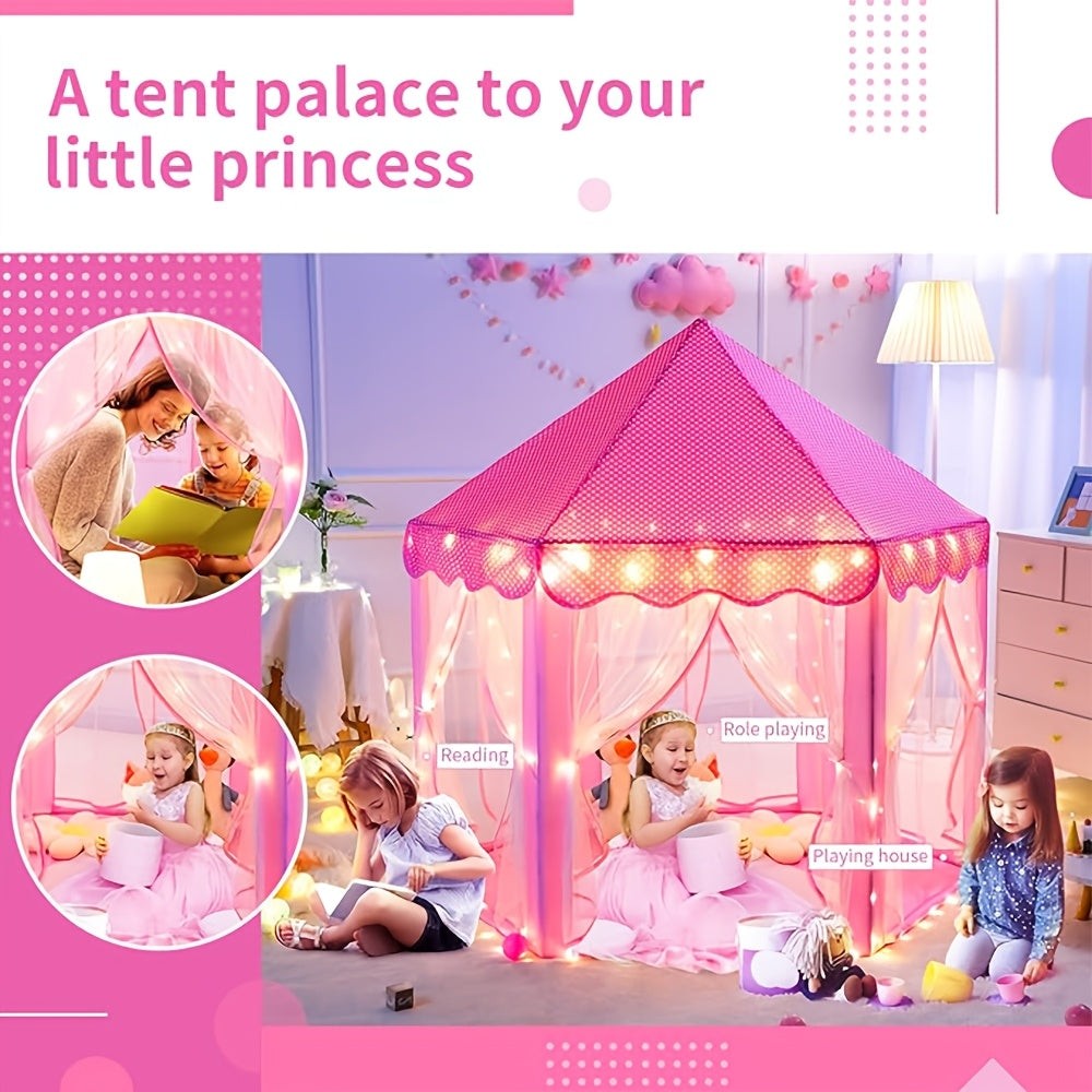 Castle play tent with star lights inside - product photo 3