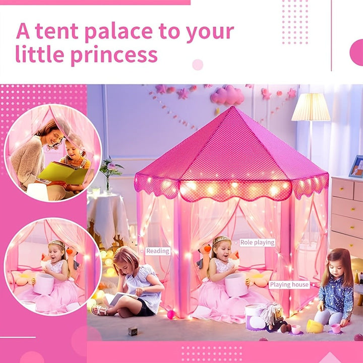 Castle play tent with star lights inside - product photo 3