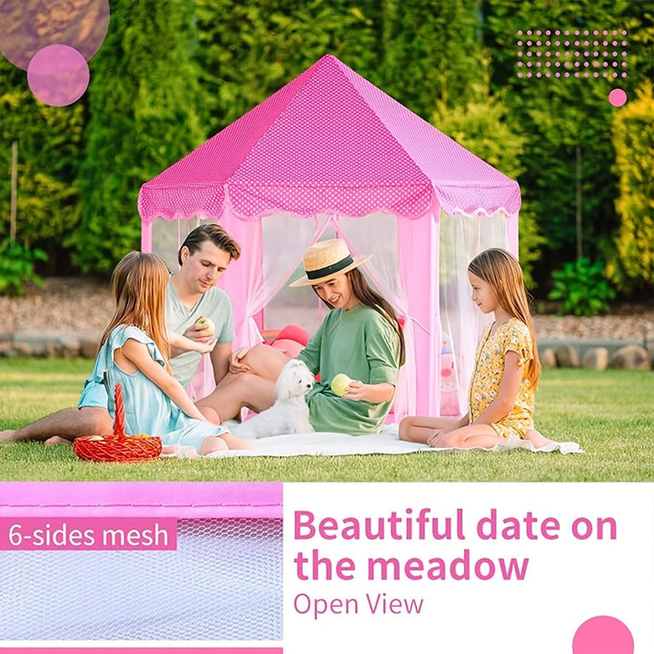 Castle play tent with star lights inside - product photo 4