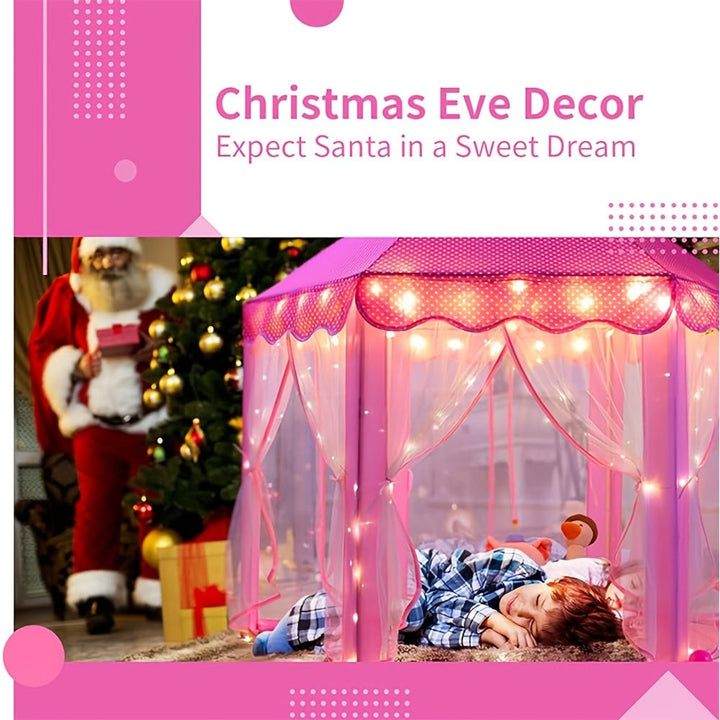 Castle play tent with star lights inside - product photo 5