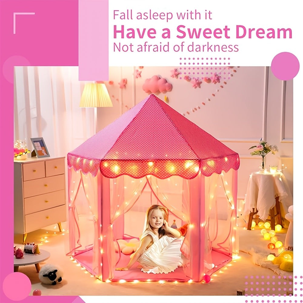 Castle play tent with star lights inside - product photo 6