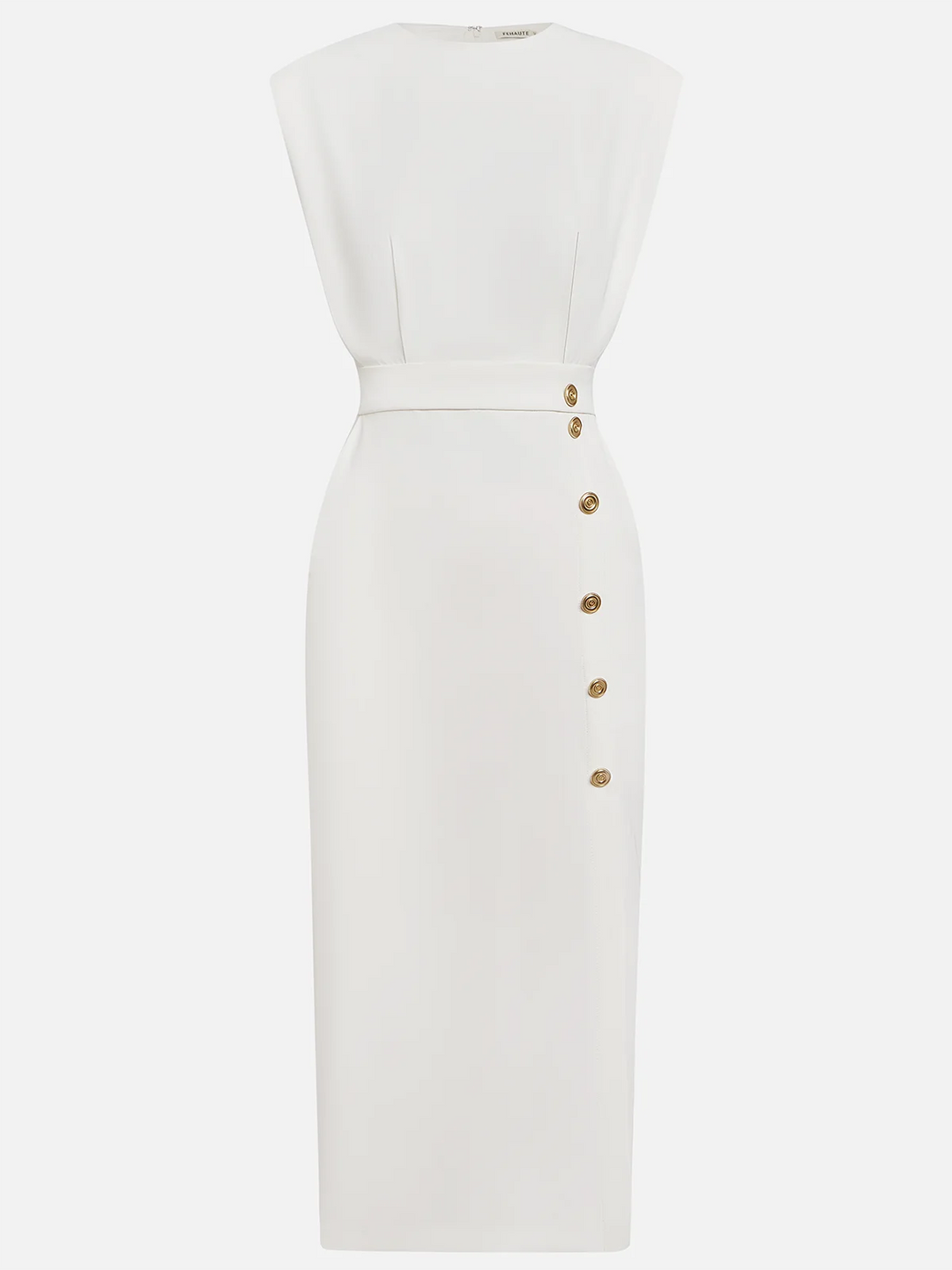 Cordelia | Elegant Sleeveless Side-Button Midi Dress For Women
