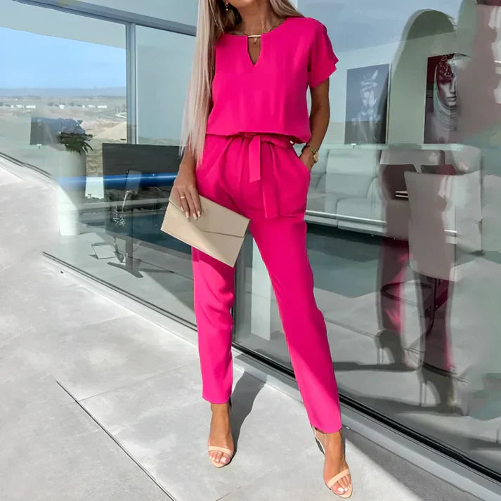 Mila | Women’s Coordinated Two-Piece Outfit With Relaxed Top And Straight-Cut Trousers