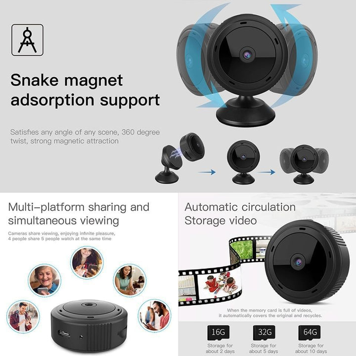 Compact 1080p wifi camera with night vision - product photo 3