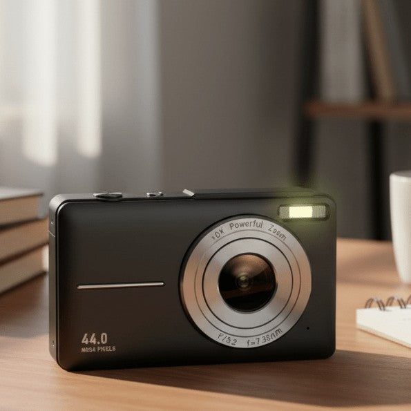 Compact digital camera with a vintage-style body - product photo 1