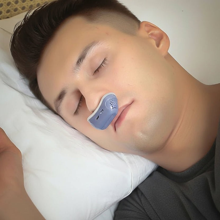 Compact rechargeable anti-snore nasal device in medical silicone - product photo 1