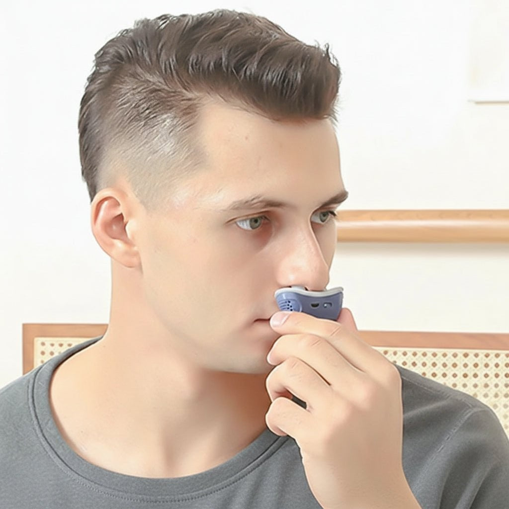 Compact rechargeable anti-snore nasal device in medical silicone - product photo 2