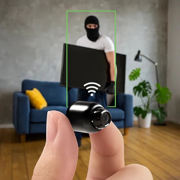 Compact wireless outdoor security camera on a wall - product photo 1