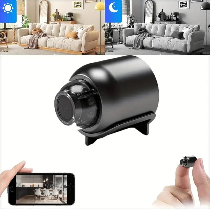 Compact wireless outdoor security camera on a wall - product photo 2