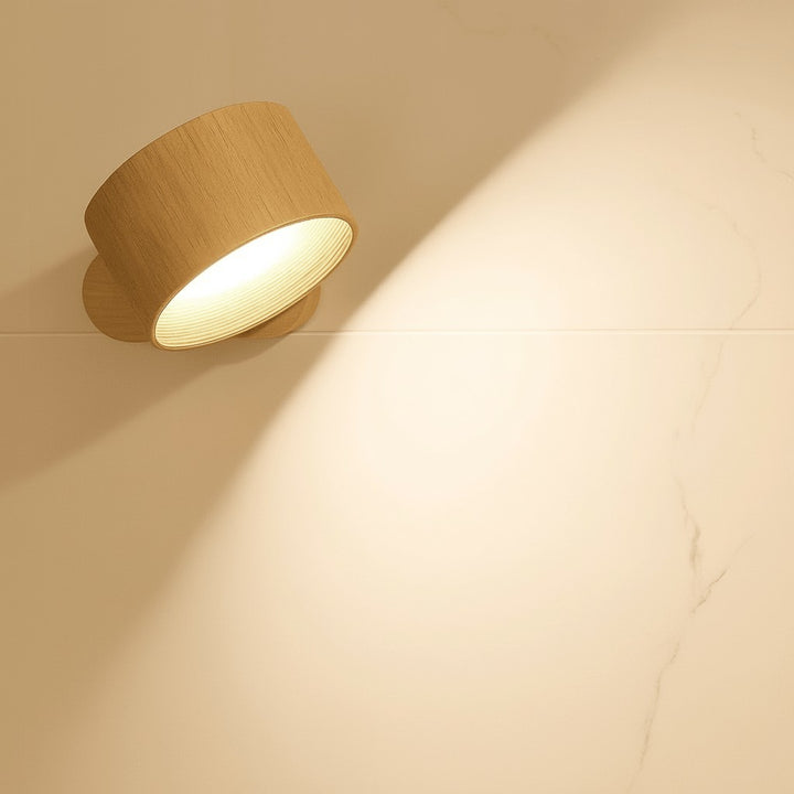 Cordless LED wall lamp casting a warm glow, controlled by remote - product photo 6