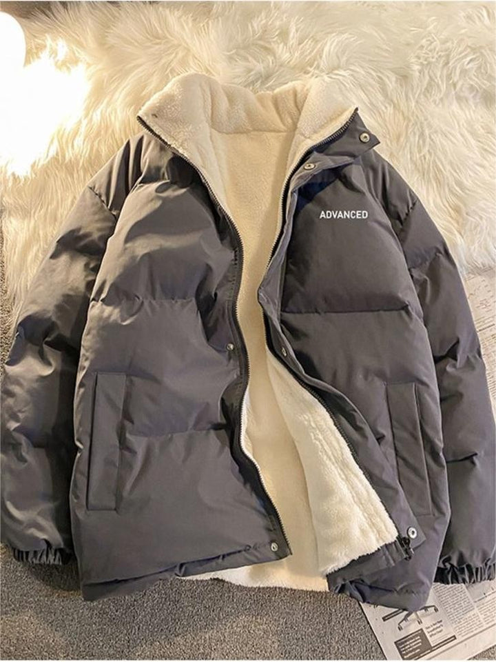 Cropped quilted jacket with a high stand collar and full zip - product photo 10
