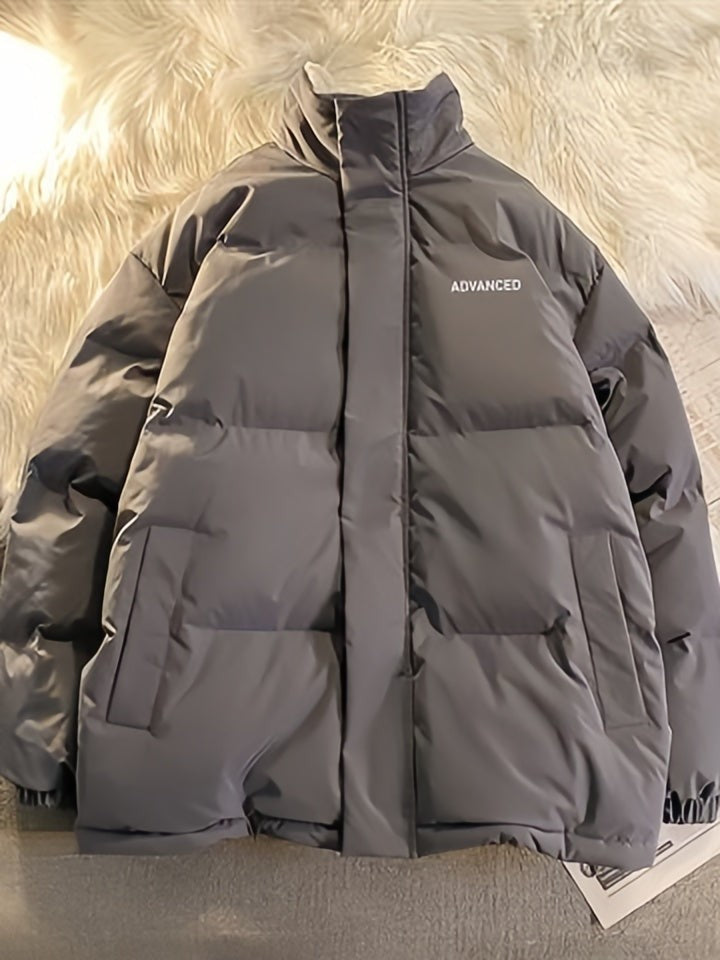 Cropped quilted jacket with a high stand collar and full zip - product photo 11