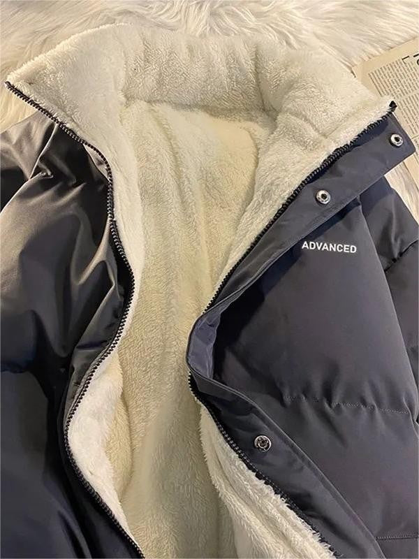 Cropped quilted jacket with a high stand collar and full zip - product photo 12