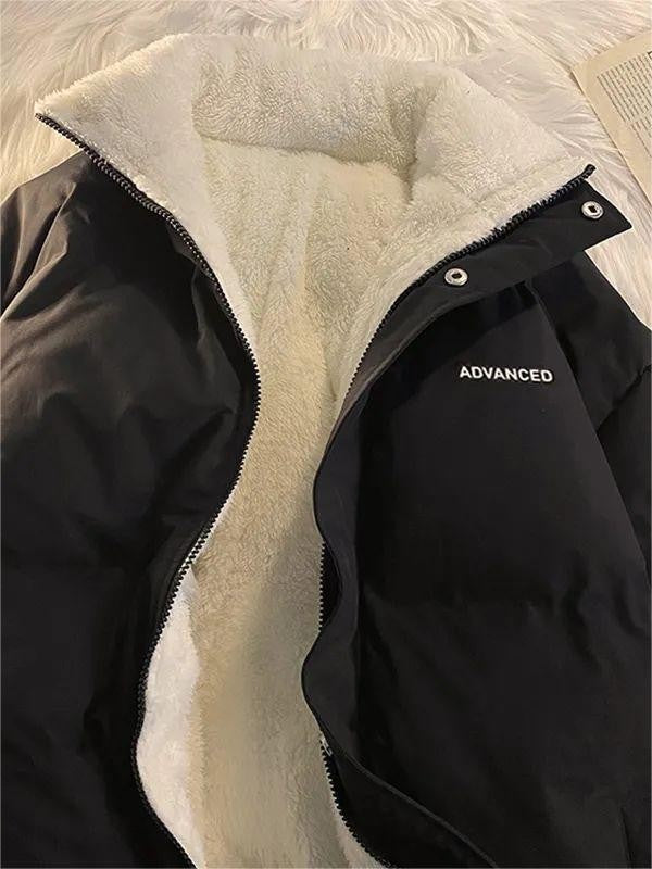 Cropped quilted jacket with a high stand collar and full zip - product photo 3