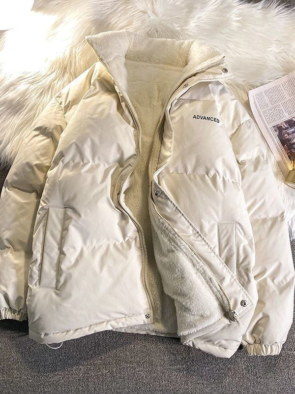 Cropped quilted jacket with a high stand collar and full zip - product photo 4