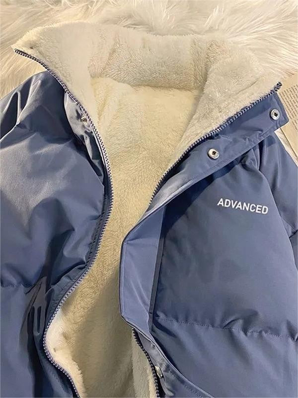 Cropped quilted jacket with a high stand collar and full zip - product photo 9