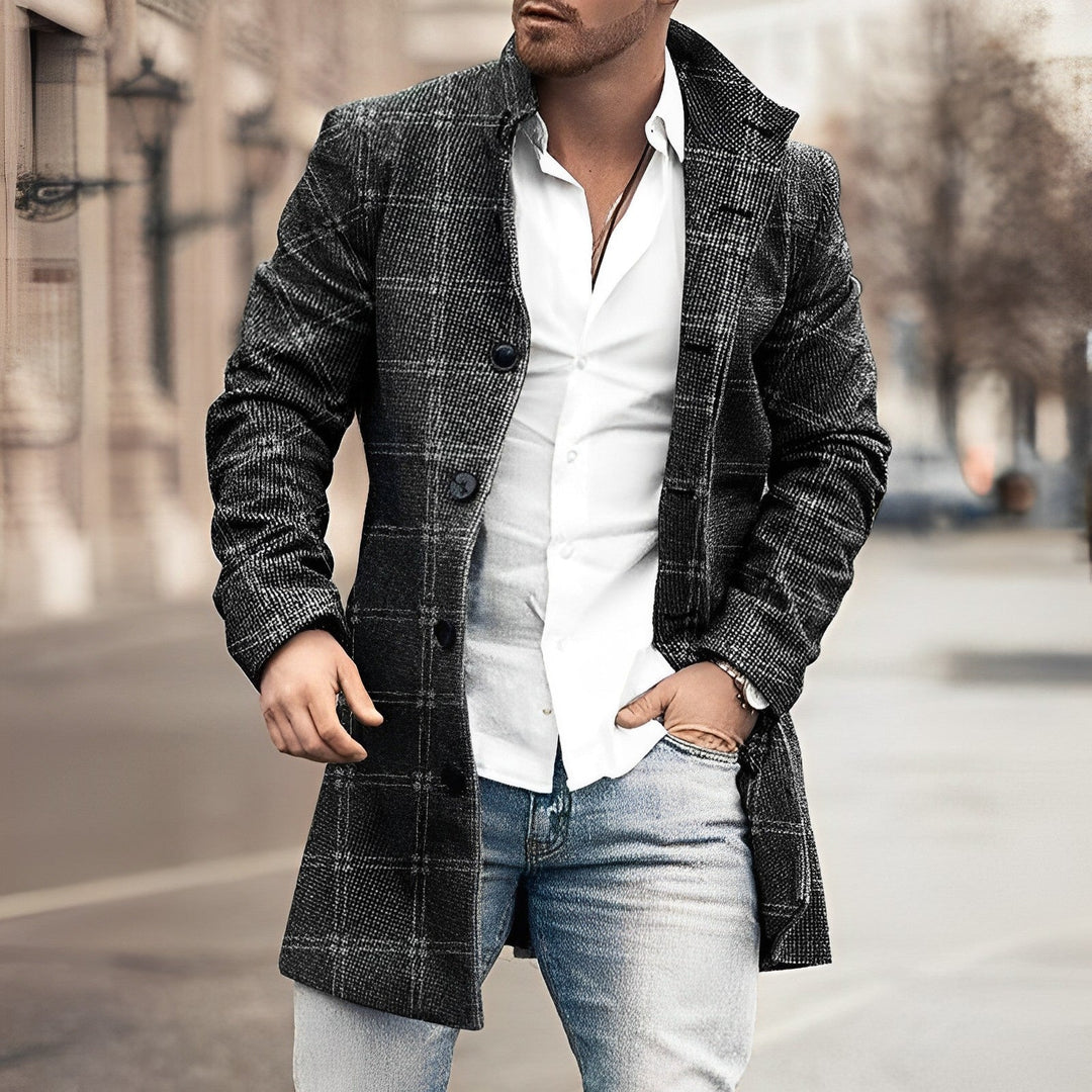 Owen | Stylish Long Button-Up Men’s Coat